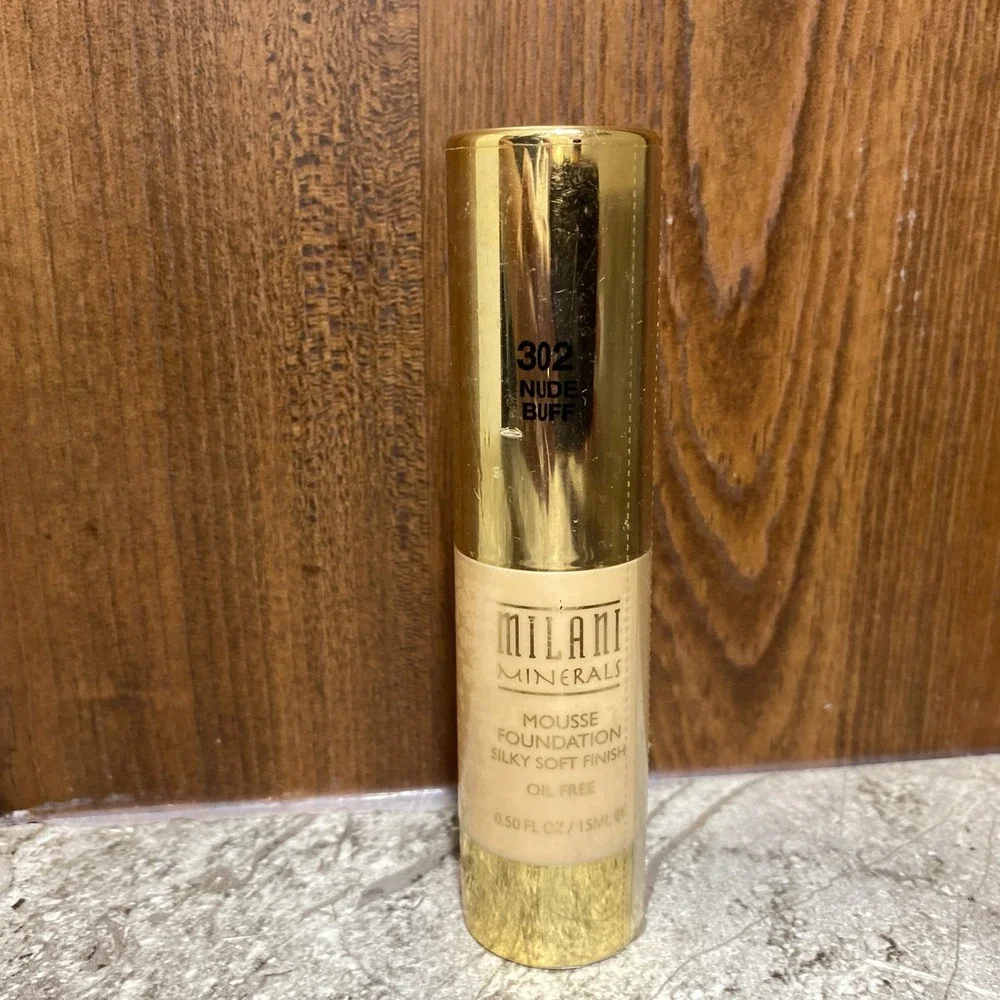SEALED Milani Minerals Mousse Foundation 302 Nude Buff .50oz Oil Free FULL SIZE‎